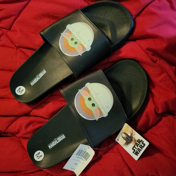 NWT MED Star Wars The Mandalorian The Child Slide Sandals Men's 9/10 - Picture 6 of 7